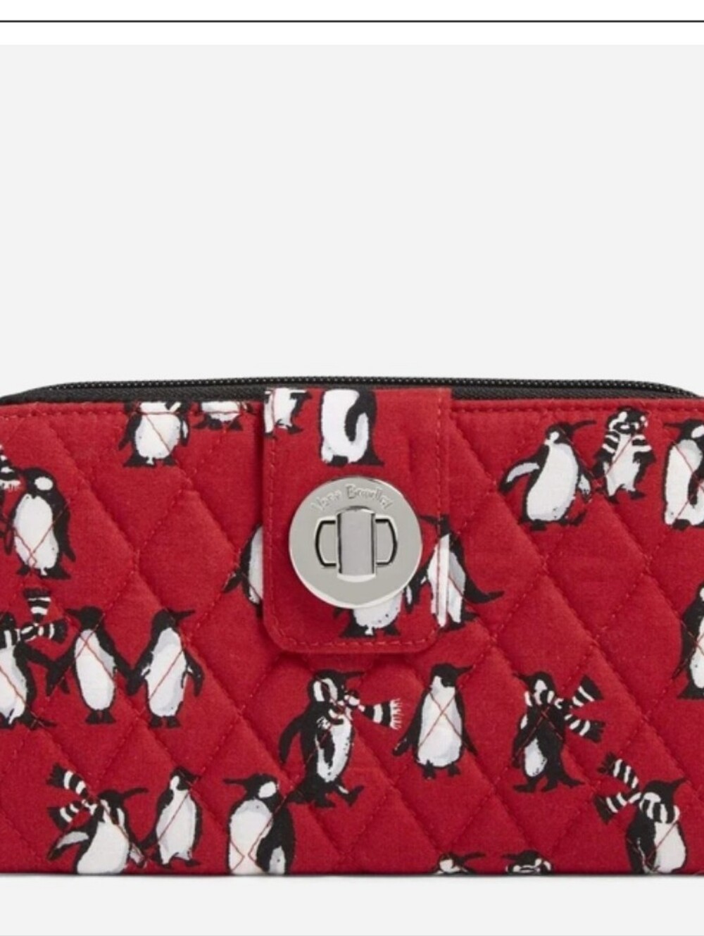 Vera Bradley Playful Penguins Red Turnlock Wallet